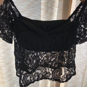 Black Lace off the Shoulder Blouse